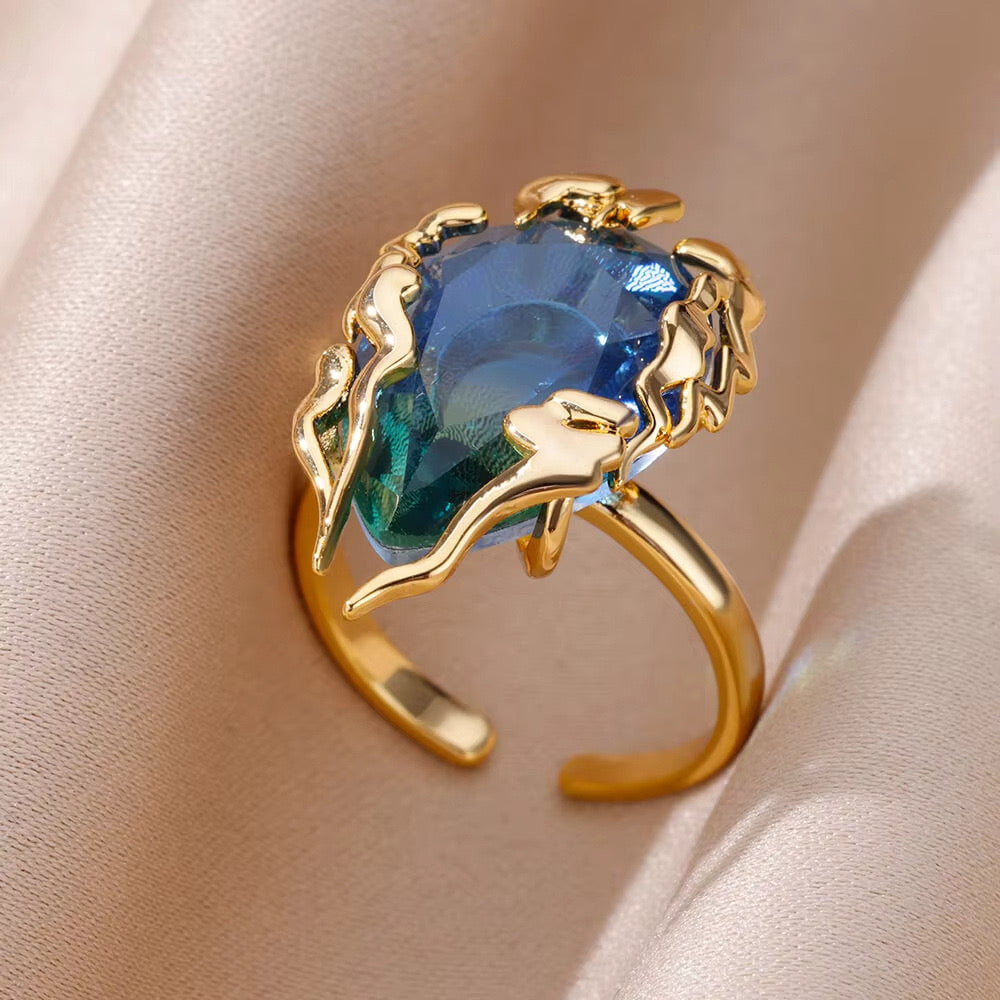 Bague Saphir Brute (Dorée)