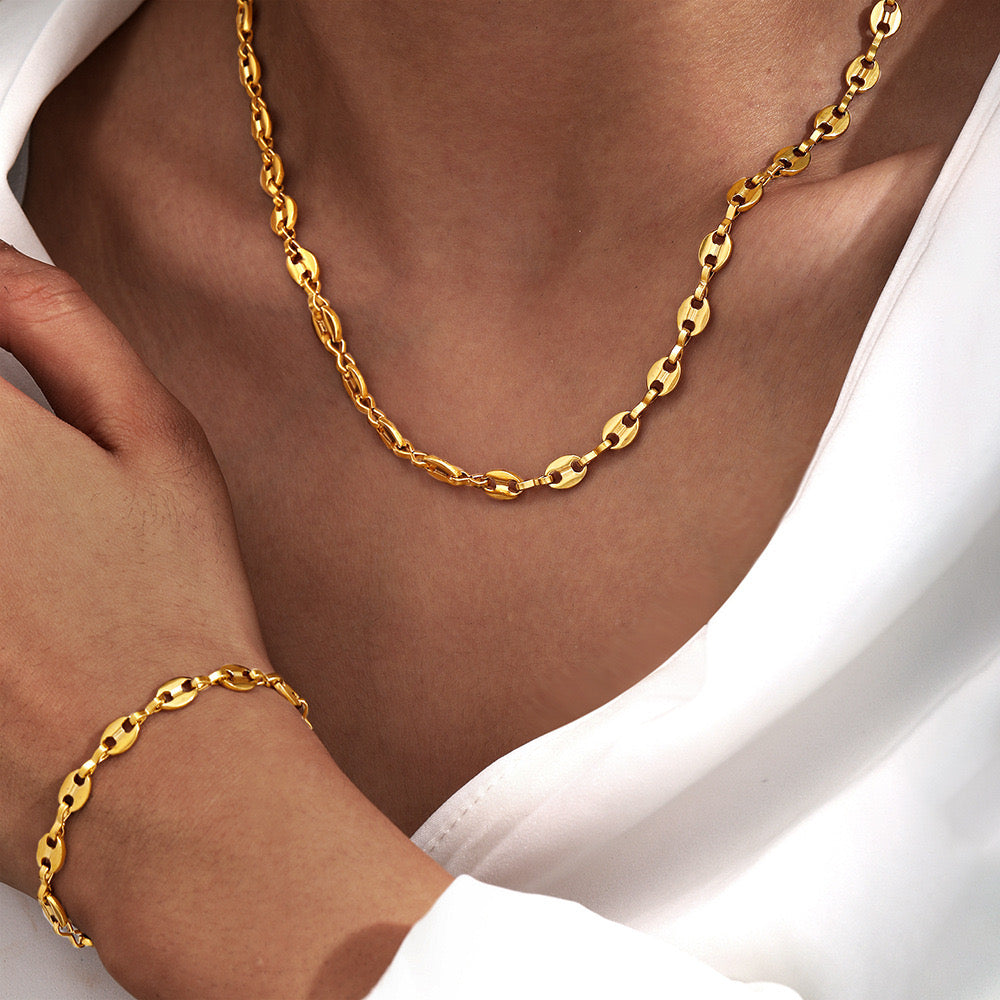 Ensemble bijoux grain de café