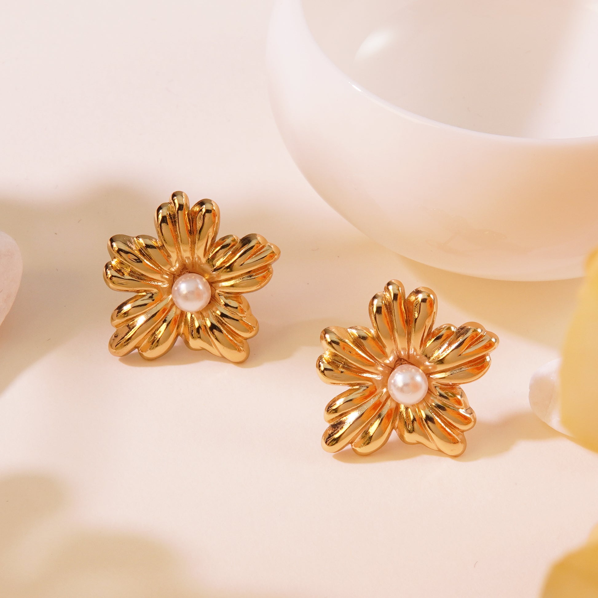 Boucles d’oreilles flore Aqua