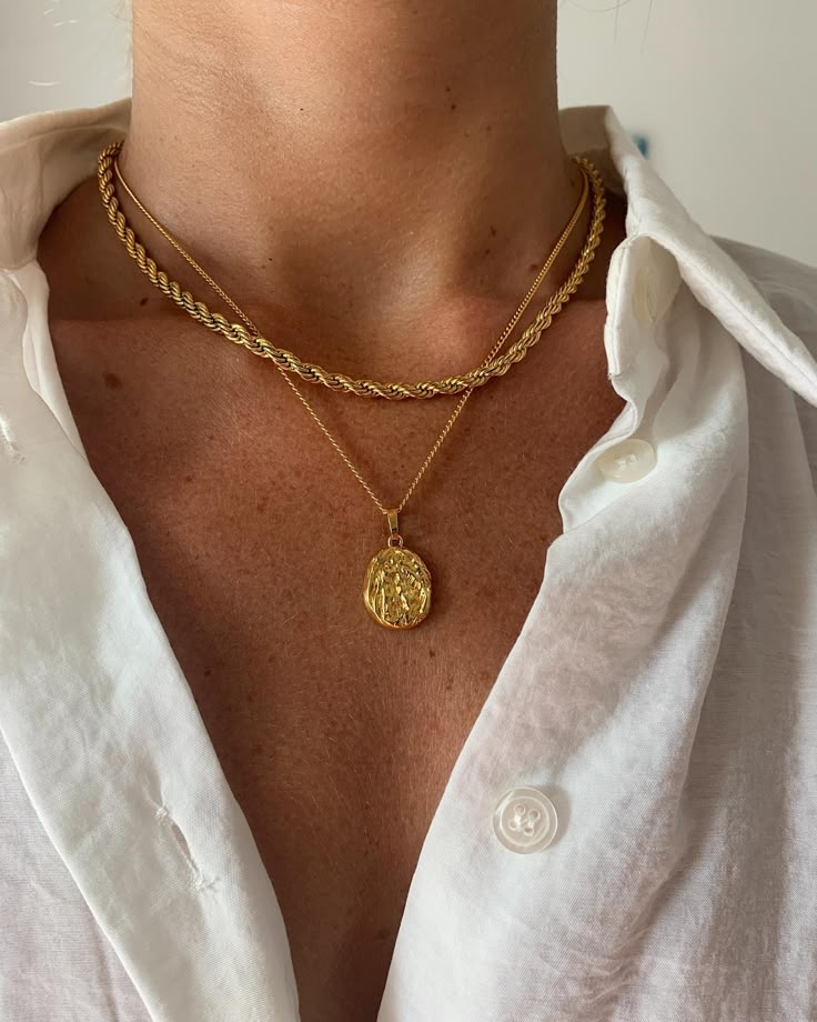 collier simple en or plaqué or 18 carats Étanche 18 collier médaillon collier en or délicat collier pièce d